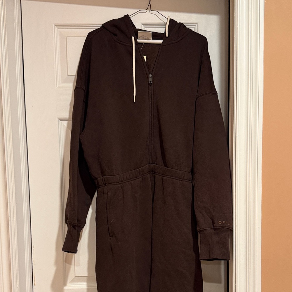 Offline Brown Hooded Jumpsuit
